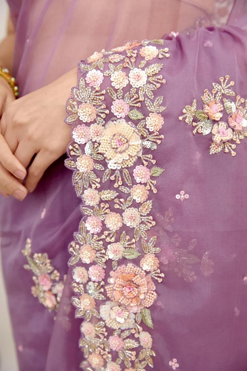 Orchid Light Organza Saree