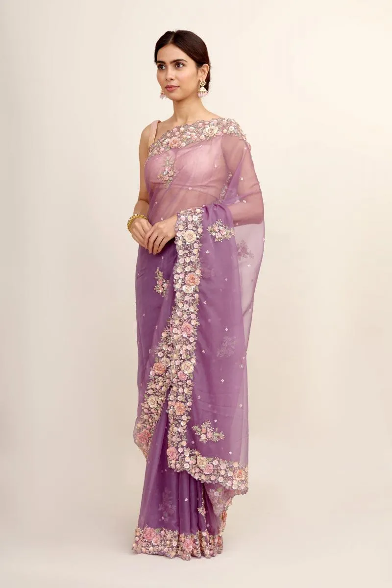 Orchid Light Organza Saree