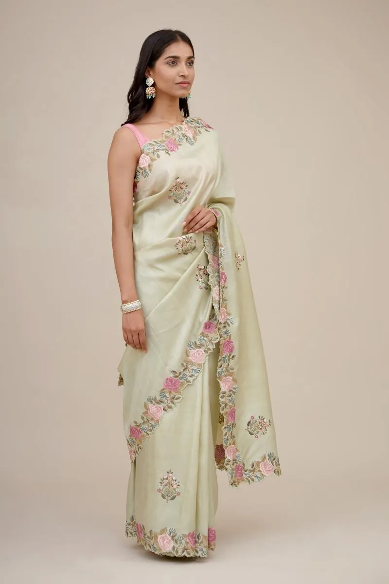 Sage Green Silk Saree