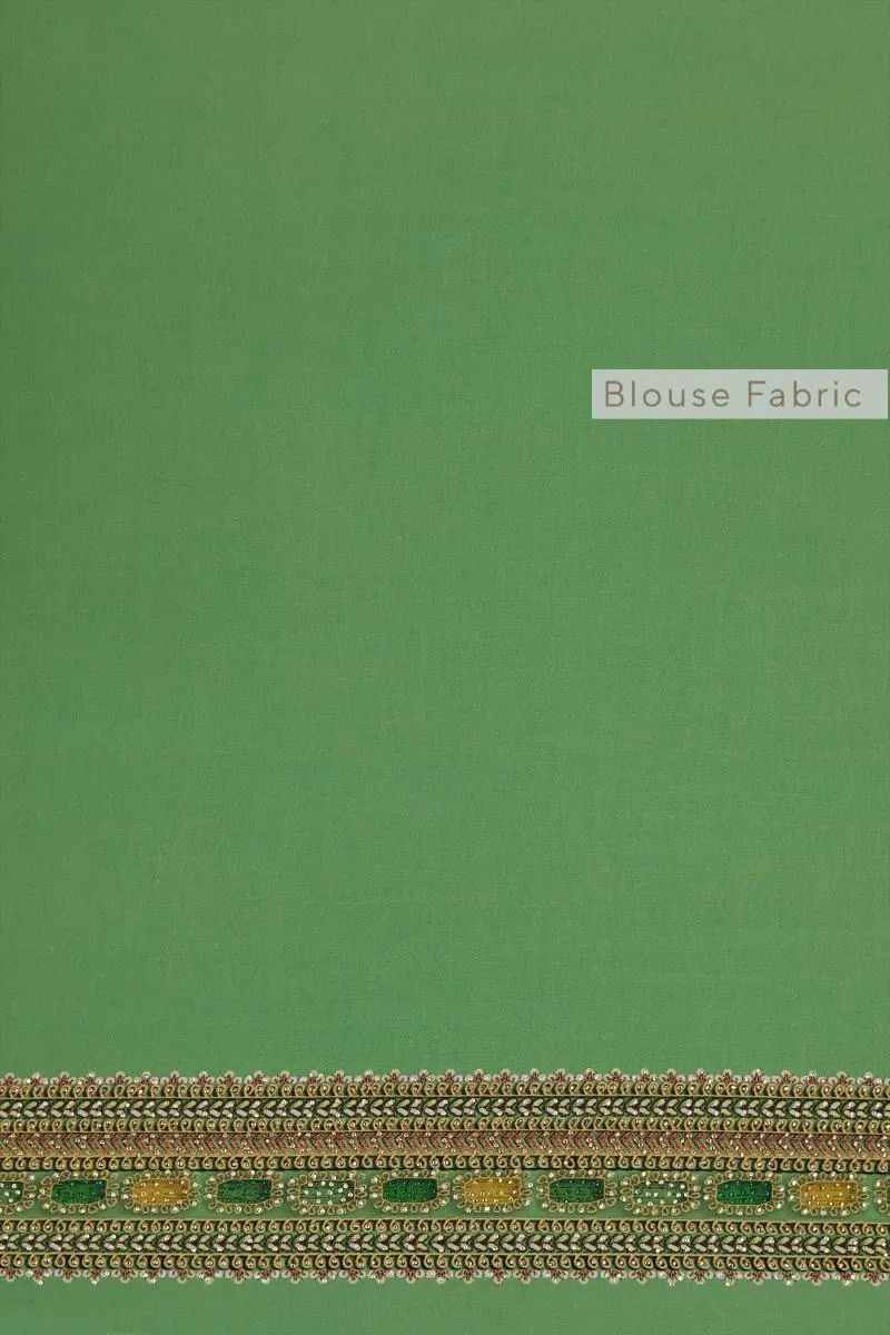 Pastel Green Blue Georgette Saree