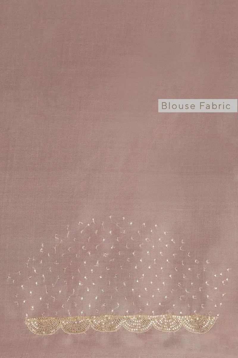 Pastel Pink Organza Saree