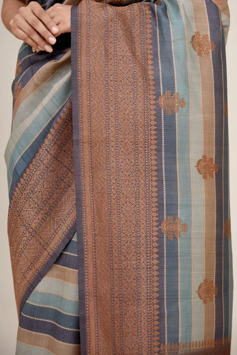 Anchor Grey Silk Saree
