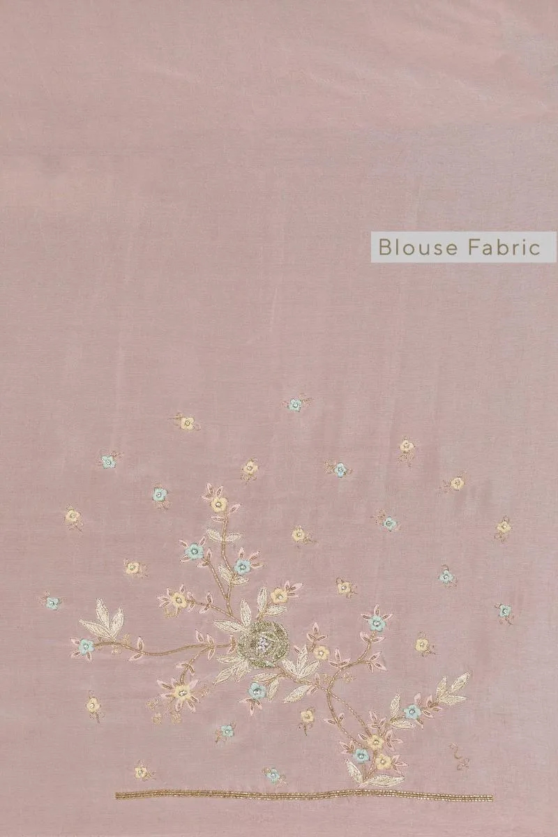 Pastel Pink Organza Saree