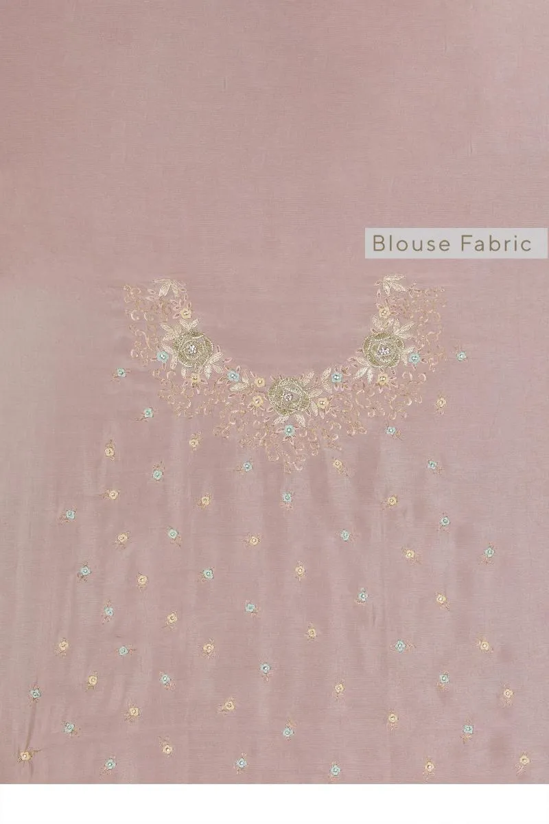 Pastel Pink Organza Saree