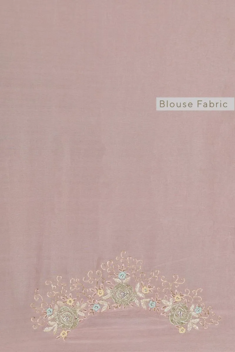 Pastel Pink Organza Saree