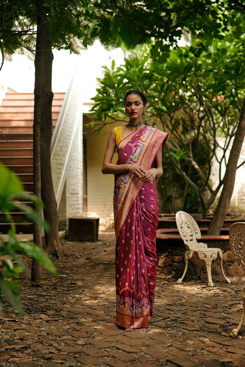 Wild Rose Banarasi Ektara Silk Saree