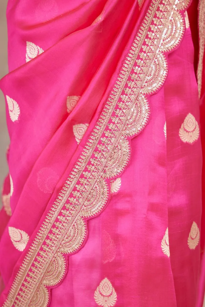 Rani Pink Banarasi Saree