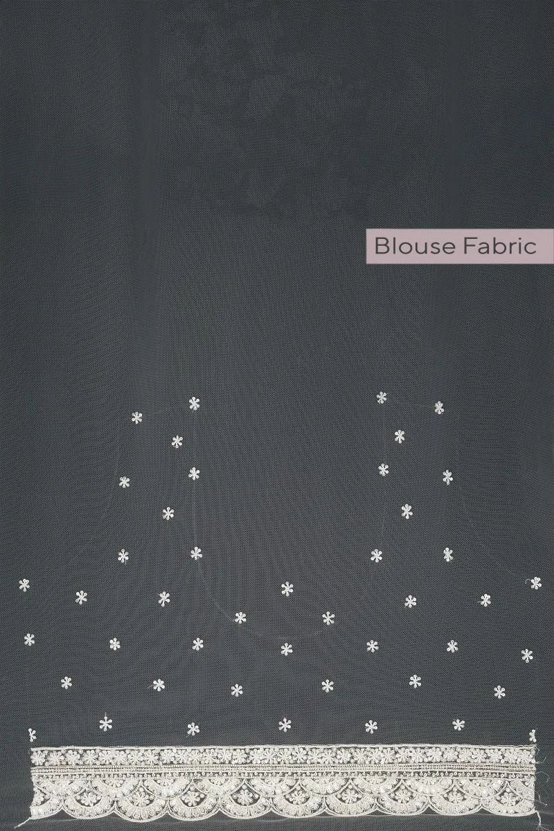 Daisy White Net Saree