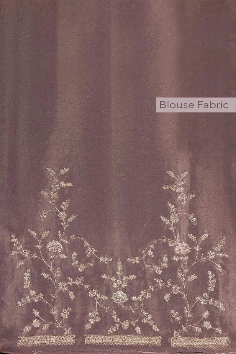 Gold Rose Organza Saree