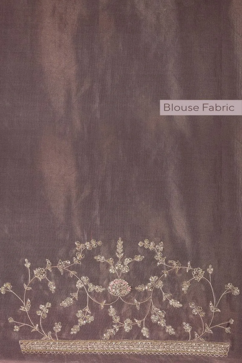 Gold Rose Organza Saree