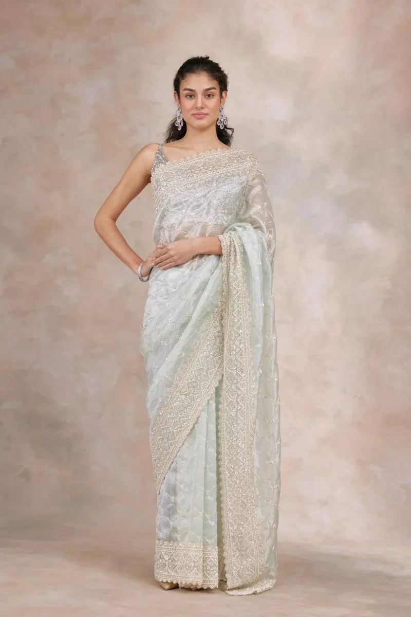 Fantasy Green Organza Saree