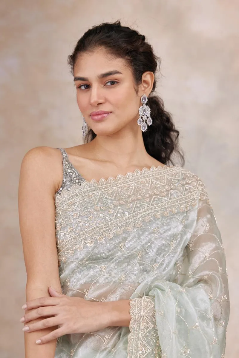 Fantasy Green Organza Saree