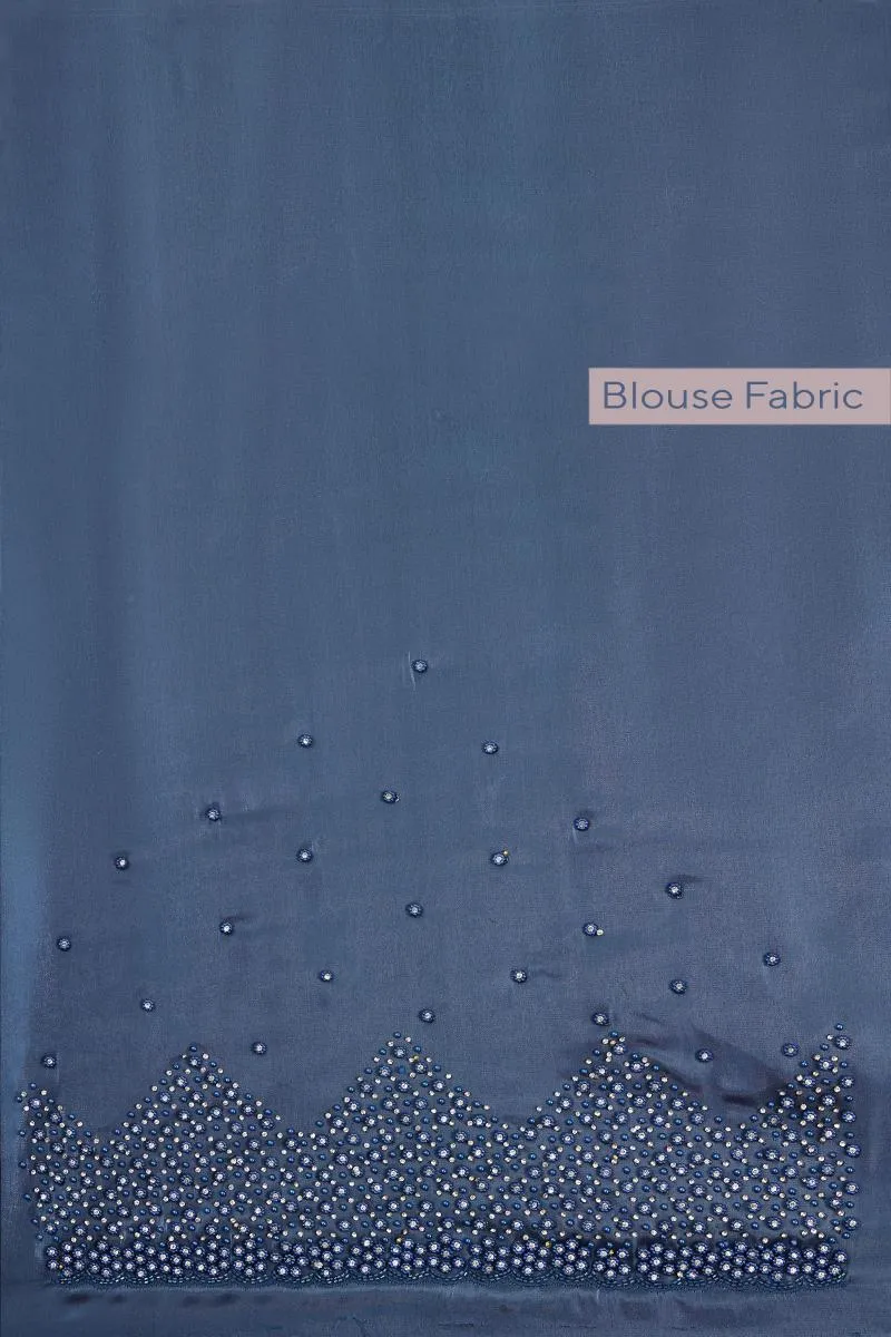 Metallic Grey Organza Satin Saree