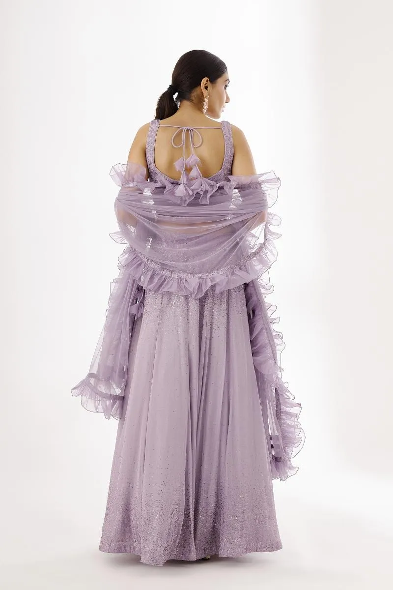 Lavender Georegette Lehenga
