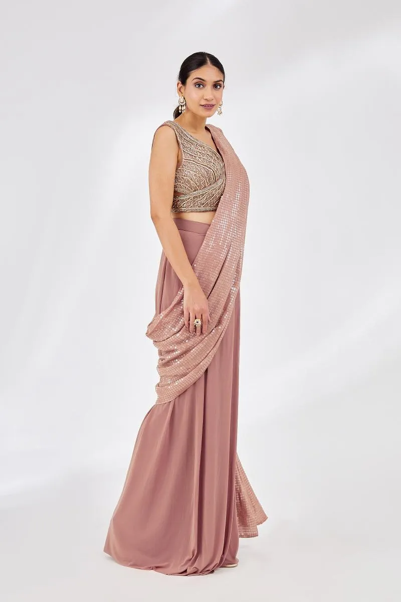 Powder Blush Drape Saree