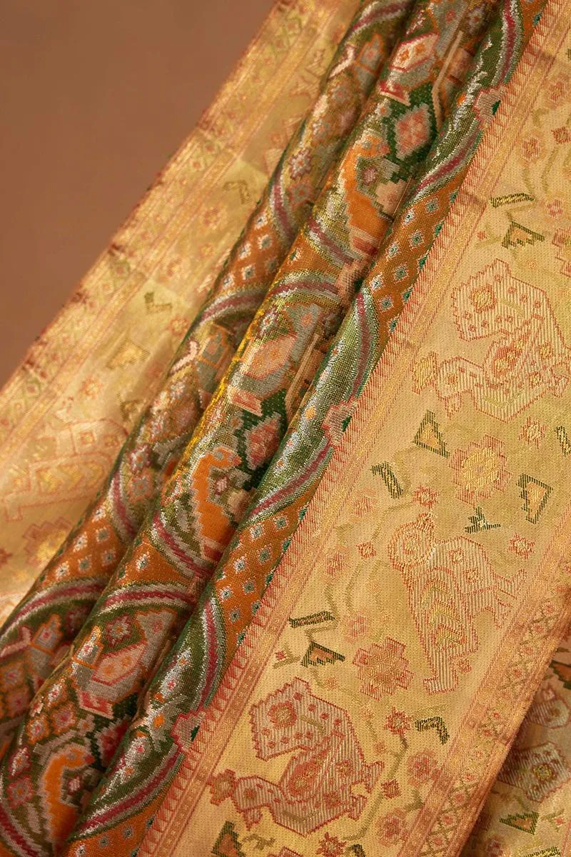 Orange Tissue Silk Saree