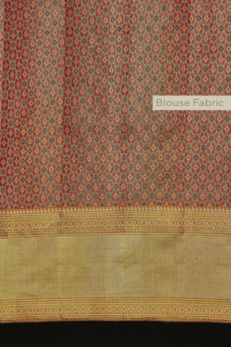 Orange Tissue Silk Saree