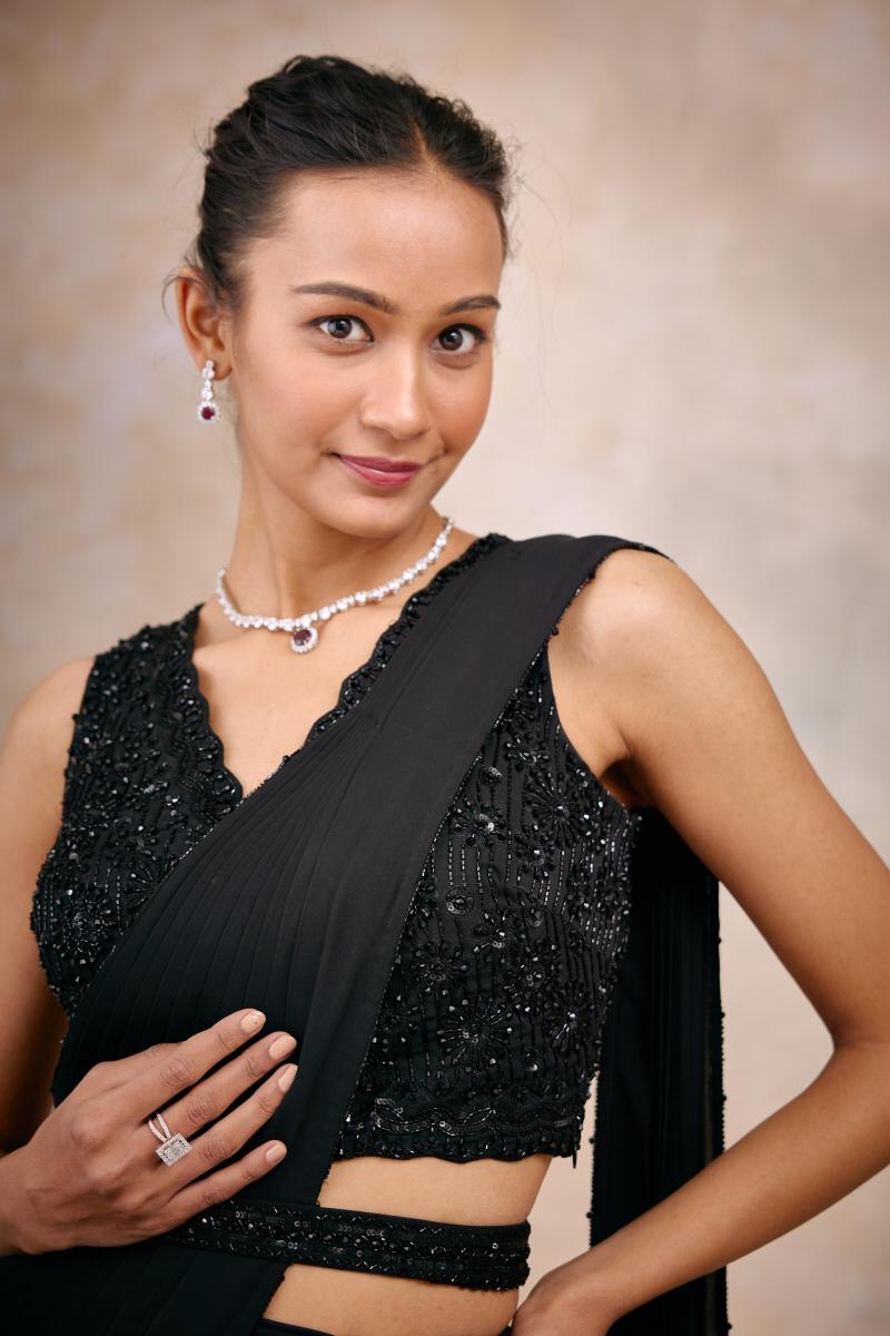 BLACK DRAPE SAREE