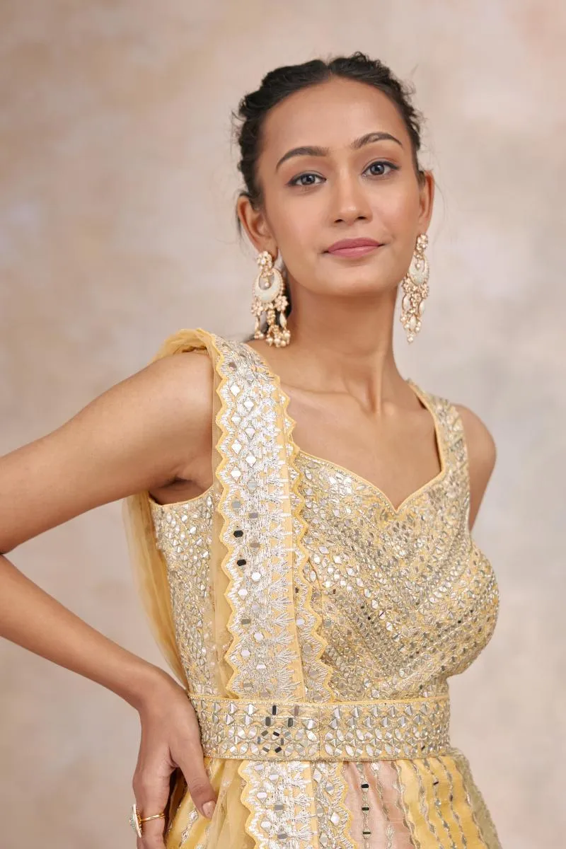 Daisy Yellow Georgette Garara Set