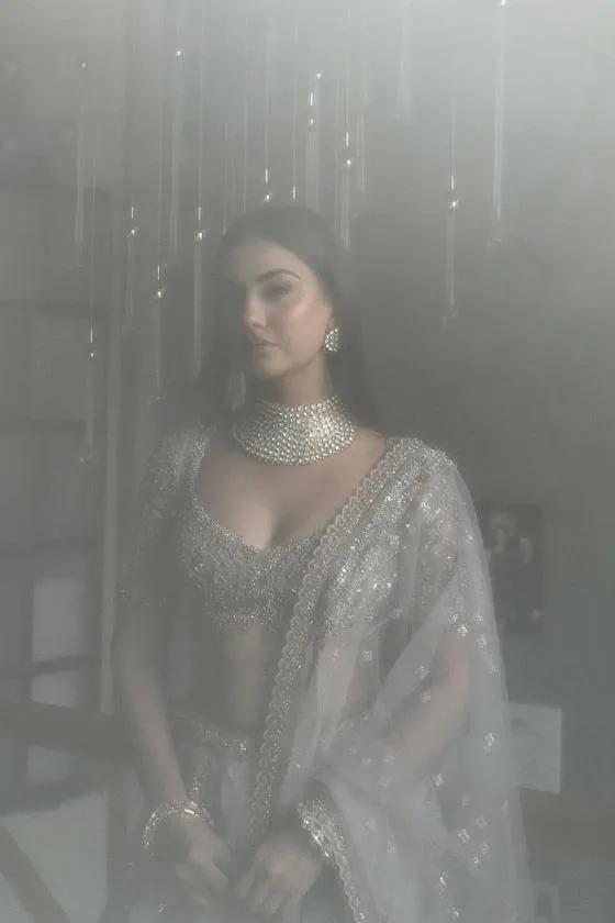 Ice grey organza Lehenga Set