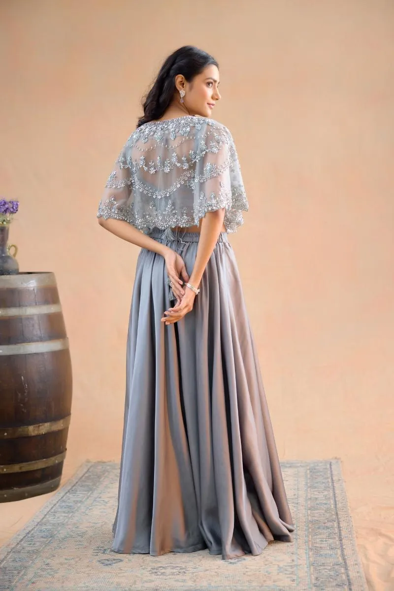 Smoke Grey Sharara Set
