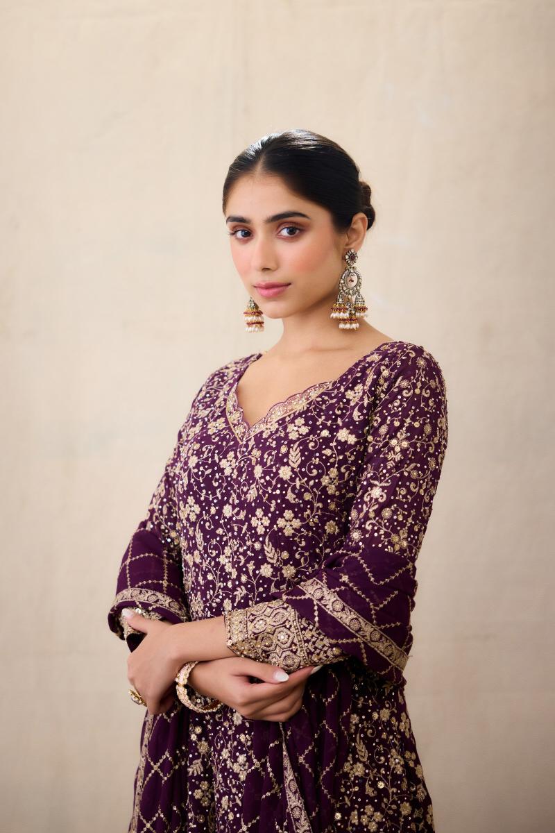 Purple metallic Sharara
