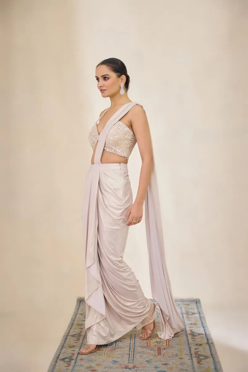 Champagne Drape Saree