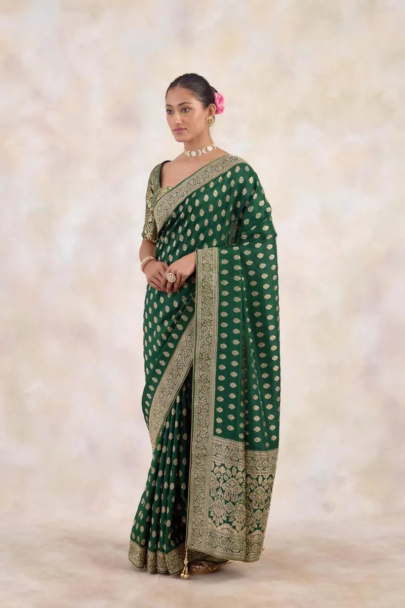 Olive Green Silk Saree