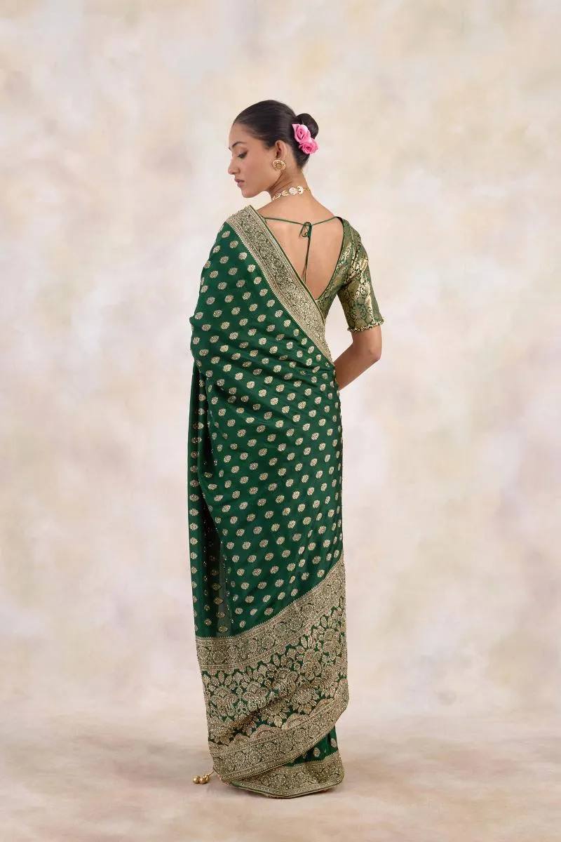 Olive Green Silk Saree