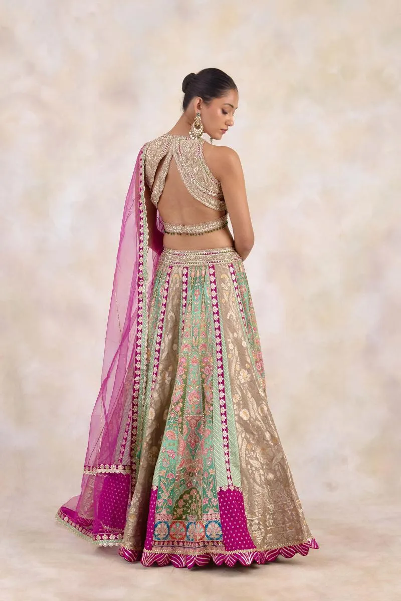 Multicolor Banarasi Silk Lehenga Set