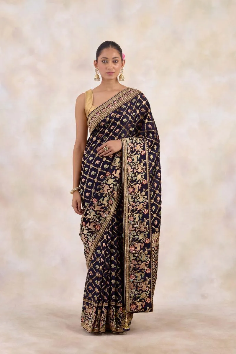Topaz Purple Georgette Saree