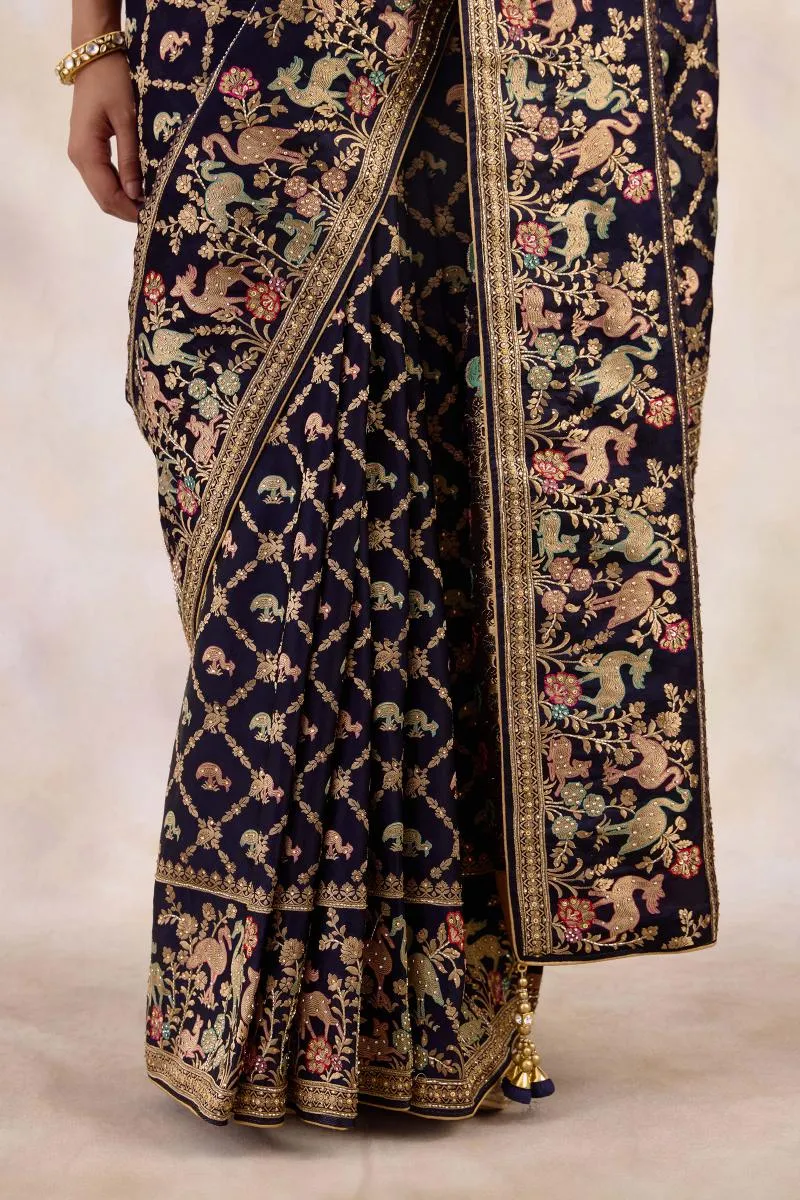 Topaz Purple Georgette Saree