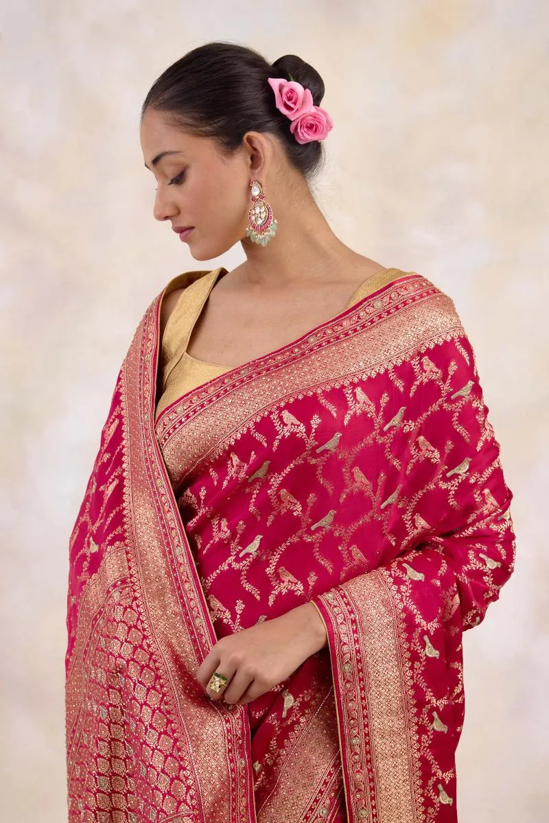 Rich Garnet Georgette Saree