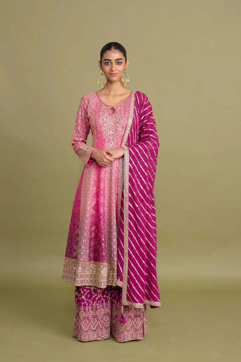 Deep Plum Sharara Set
