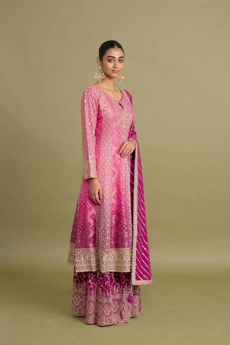Deep Plum Sharara Set
