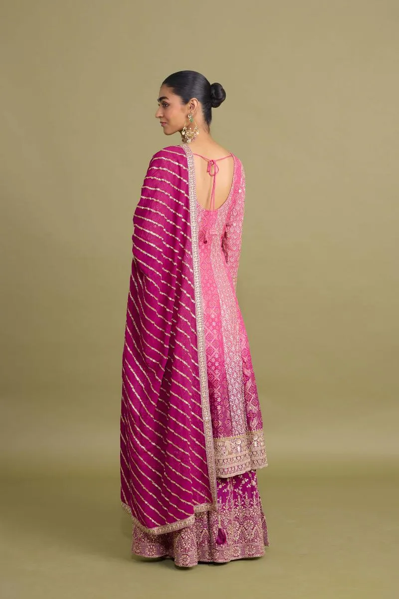 Deep Plum Sharara Set