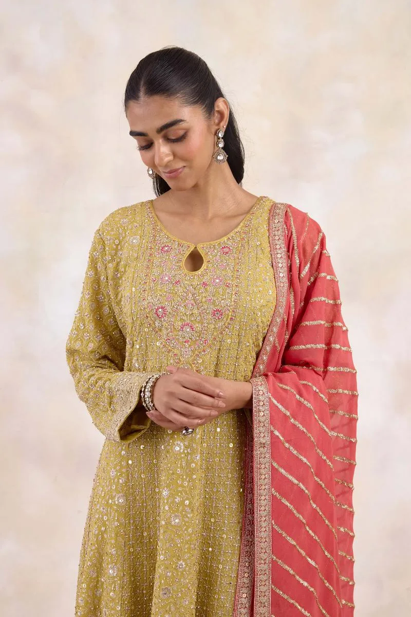 Honey Mustard Sharara Set