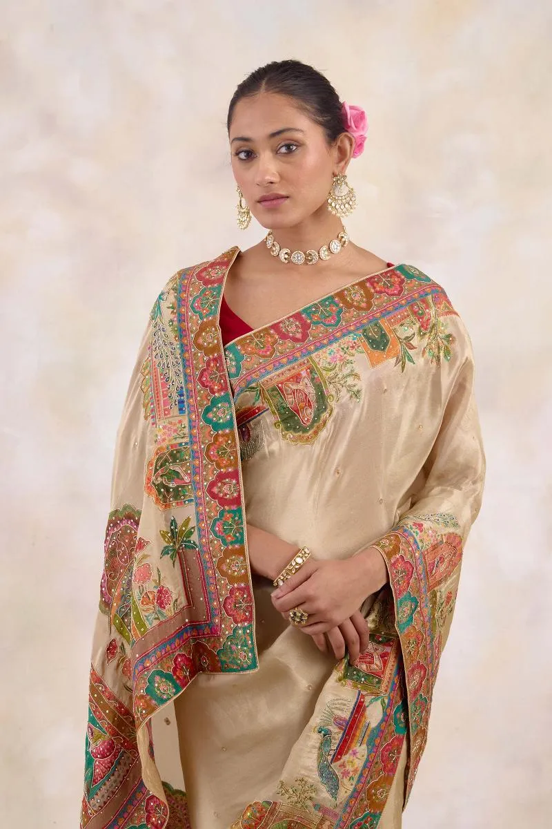 Honey Sand Crepe Saree