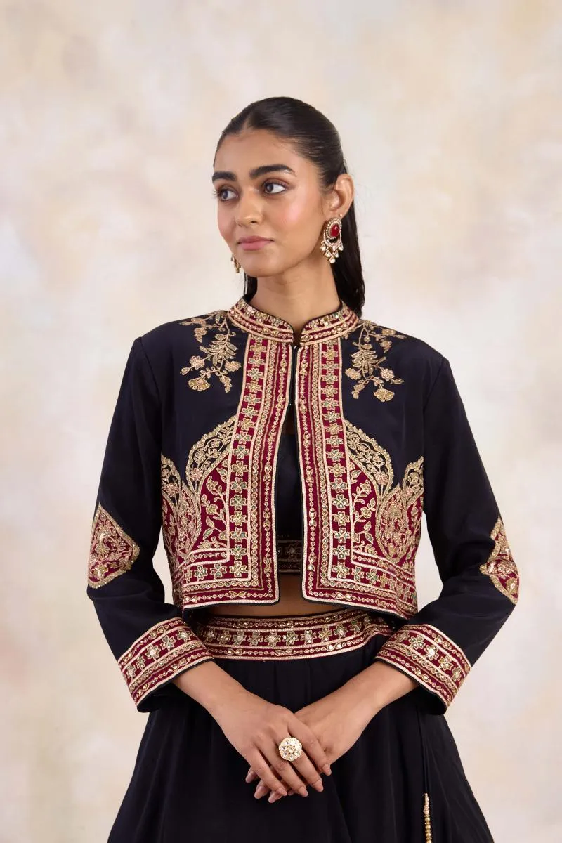 Black Jacket Lehenga Set