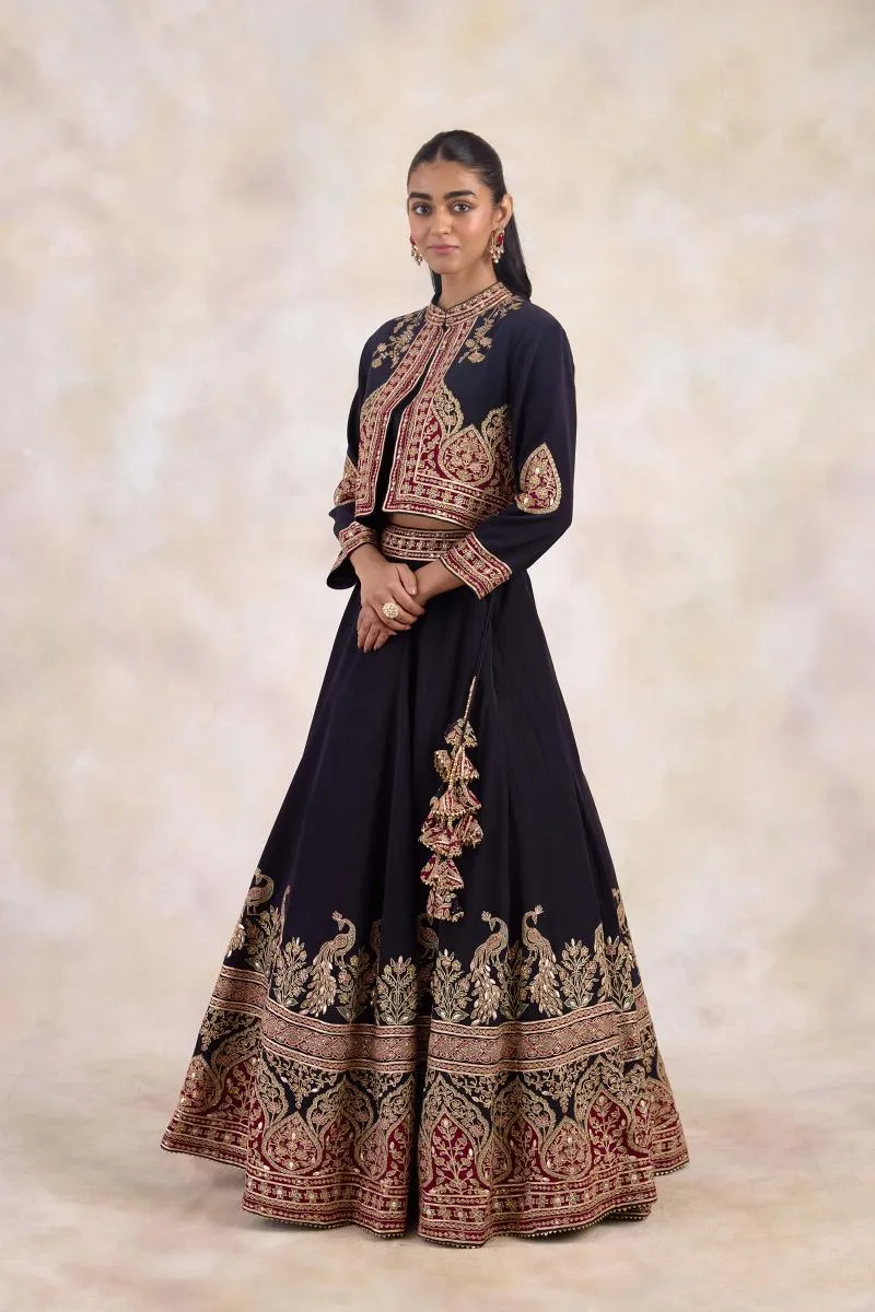 Black Jacket Lehenga Set