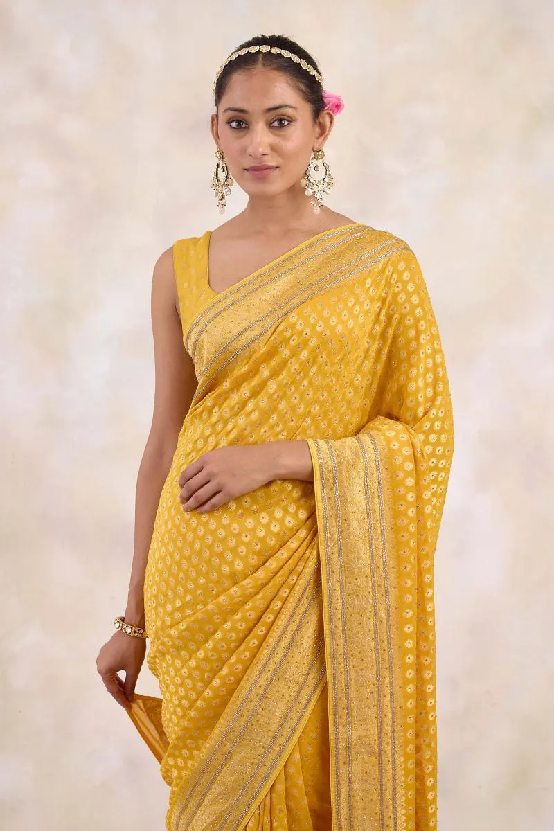 Mustard Yellow Georgette Saree