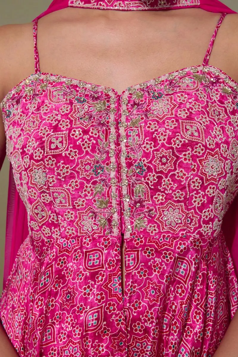 Magenta Pink Sharara Set