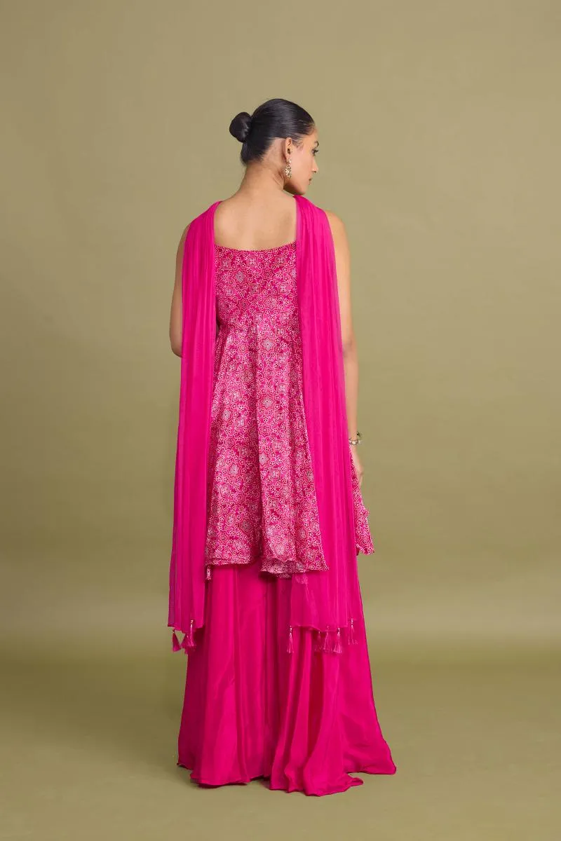 Magenta Pink Sharara Set