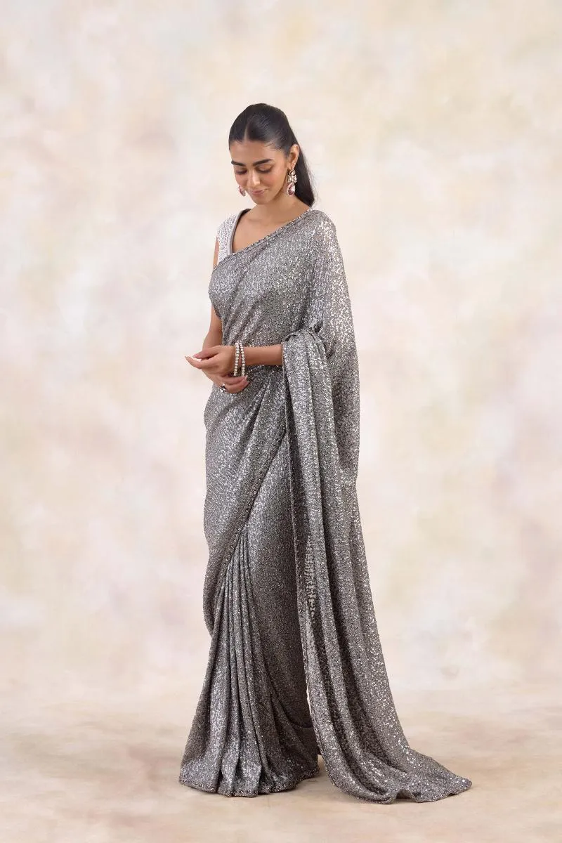 Stone Ash Net Saree