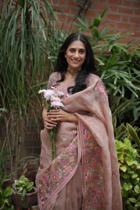 Pink Organza Silk Saree