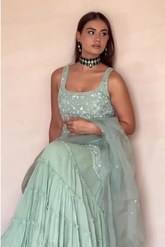 Sage Green Sharara Set