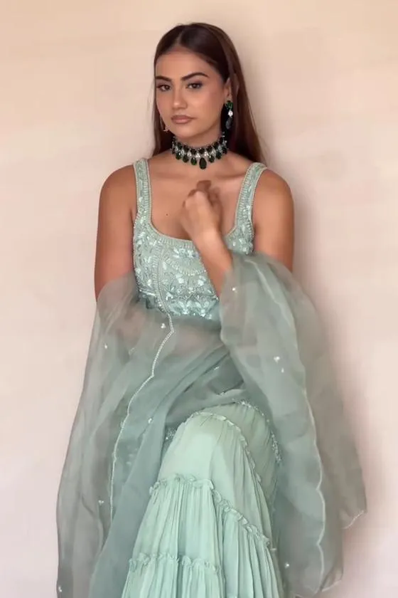 Sage Green Sharara Set