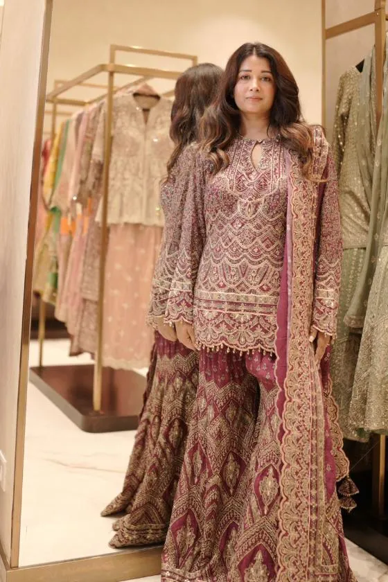 Maroon Sharara Set