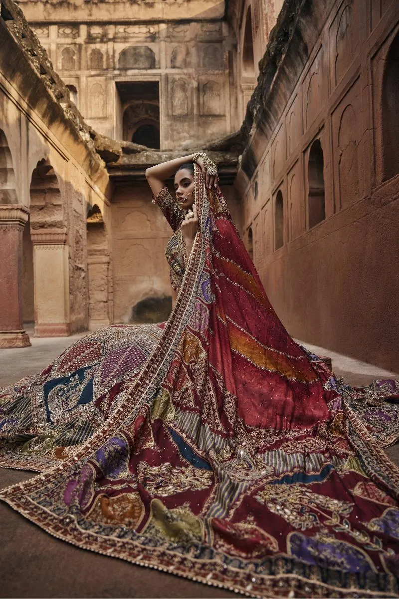 Earthy Red Silk Lehenga Set