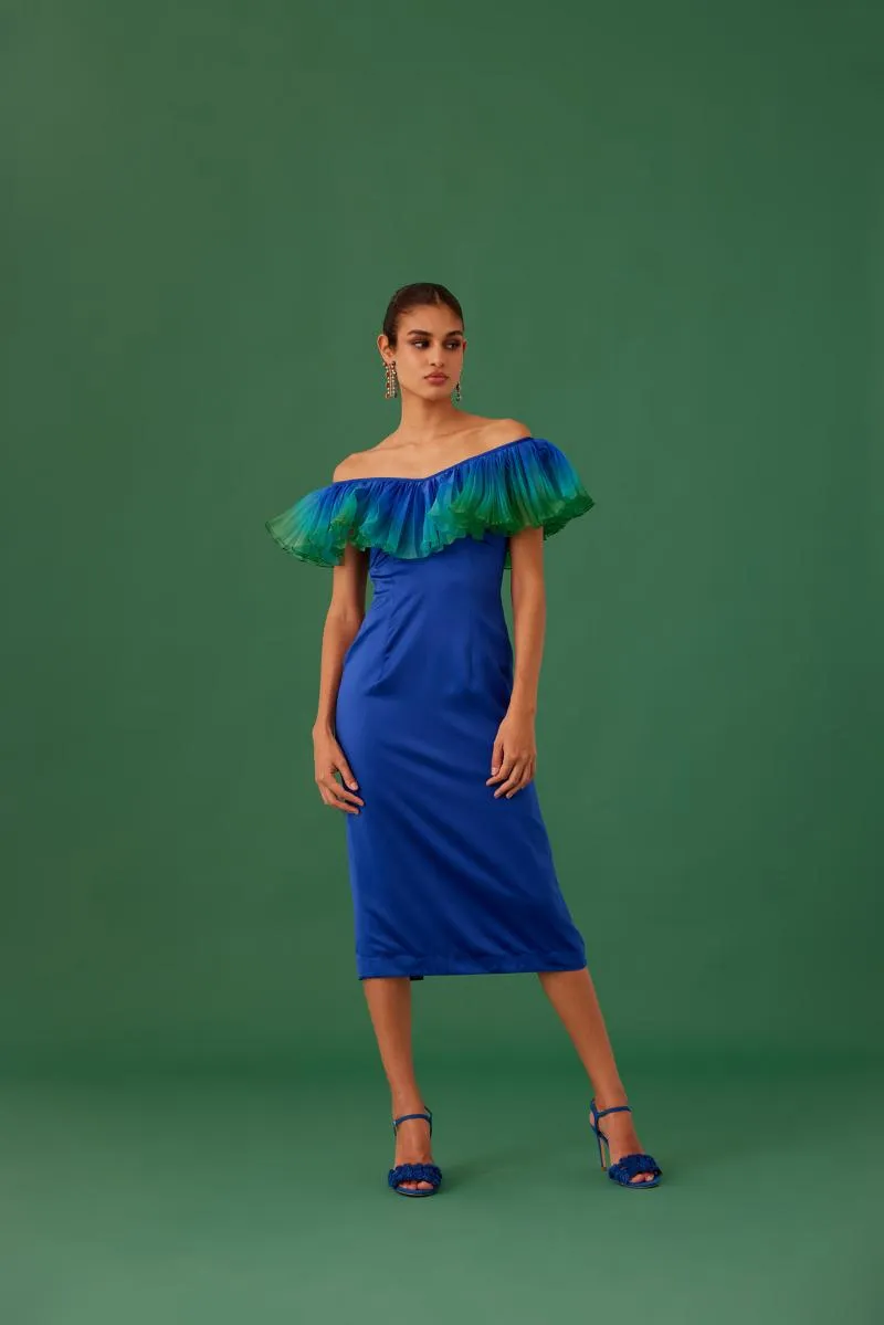 MEDHA BATRA - Cobalt Blue Satin Dress